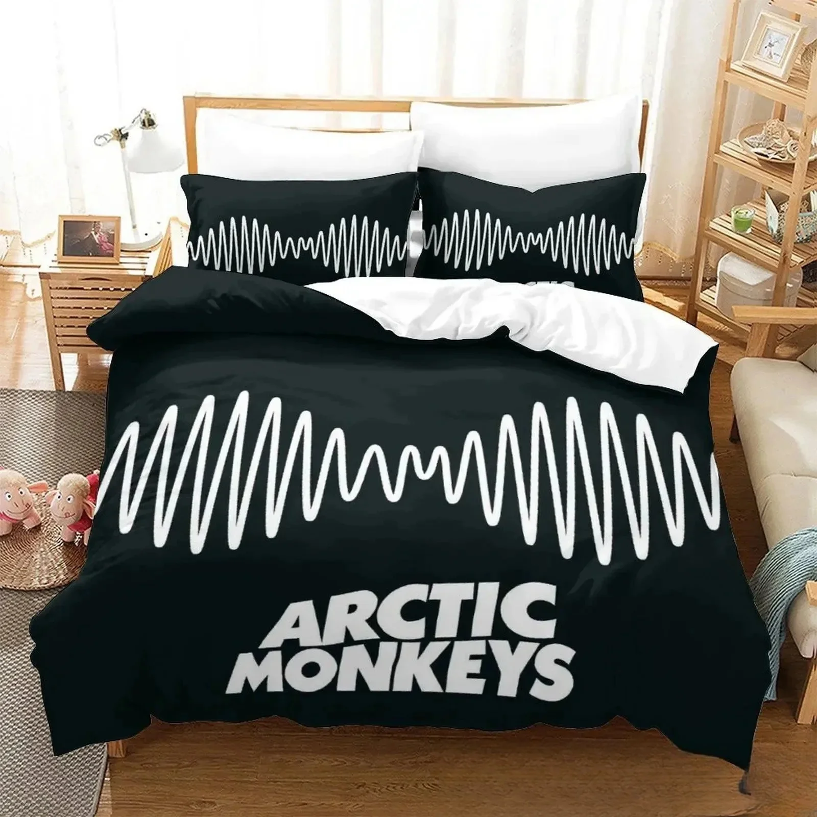

3D Printed Arctic Monkeys Music Band Bedding Set Duvet Cover Bed Set Quilt Cover Pillowcase Comforter King Queen Size Boys Adult