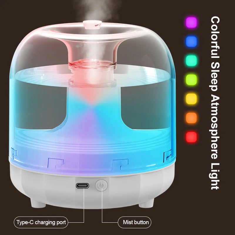 Humidificateur portable en verre pour mère et bébé, coloré, léger, silencieux, humidité constante, adapté à la maison et au bureau