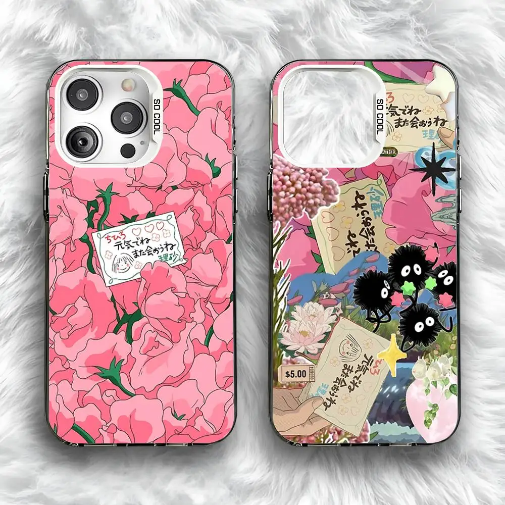 

S-Spiriteds Flower A-Away Phone Case For iPhone 16,15,14,13,12,11,Pro,Max,Plus,Mini,SE Anti Fall Gray White Matte Hard Bumper