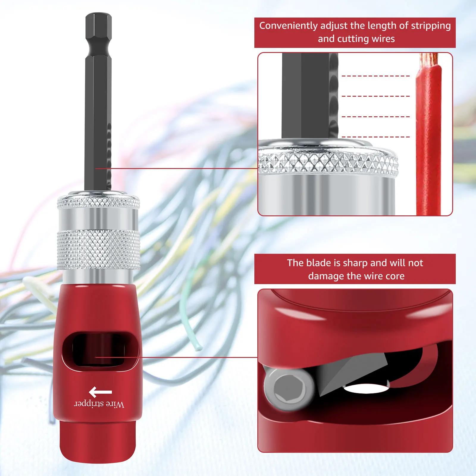 Imagem -02 - Ferramenta de Torção de Decapagem de Fio Stripper de Descascamento de Fio Elétrico Conector de Fio Multi-ferramenta Ajustável