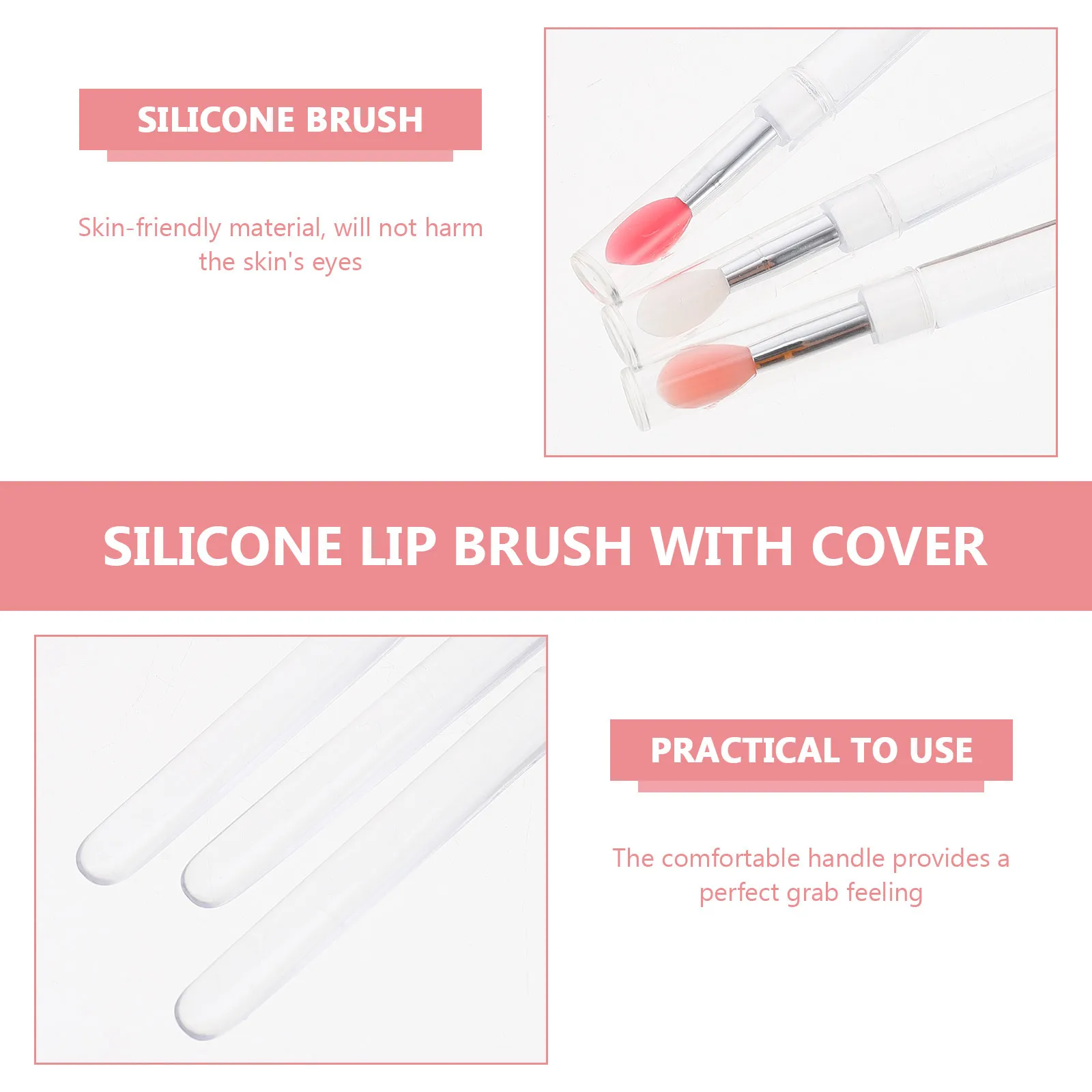 6 قطع من فرش الشفاه المصنوعة من السيليكون لأحمر الشفاه للنساء، أداة مكياج مدمجة ومحمولة، بلسم شفاه ممتاز من Beauty Essential #3