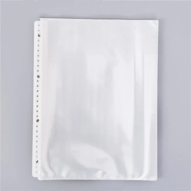 

50pcs/pack A5 A4 Binder Index Page 20/30 Holes Protectors Transparent PVC Bag Portable File Folder Clear File Bag for Documents