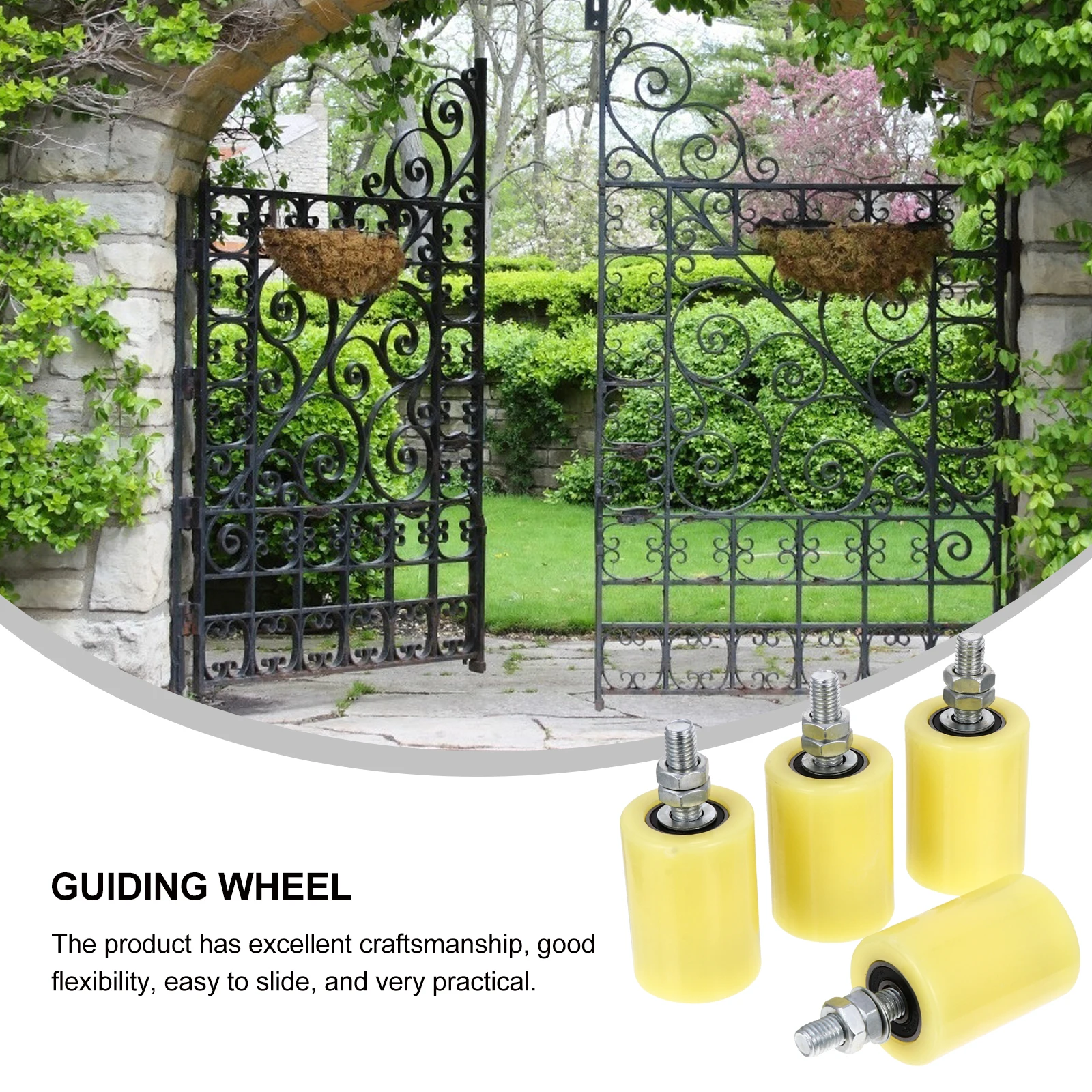 

Heavy Duty Track Wheels Sliding Gate Roller Guide Rail Door Pulley Block Durable Swivel Support Hardware for Courtyard Rolling