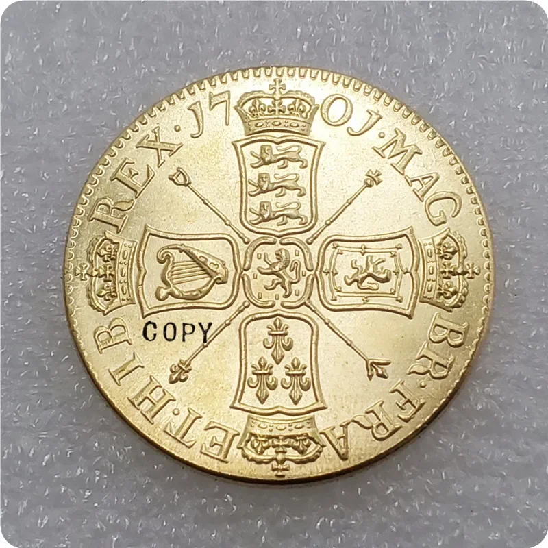 United Kingdom William III 1701 gold five guineas Copy Coin Crypto Challenge Pocket Coins Christmas Gifts