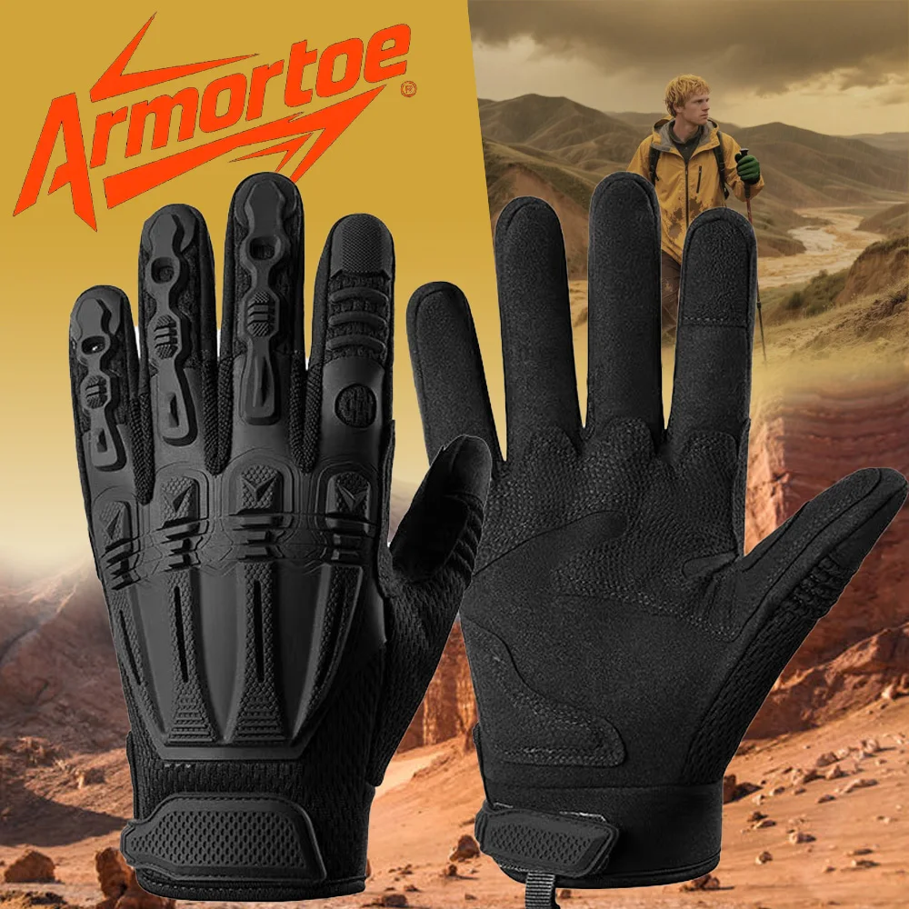 

ArmorToe Tactical Gloves Men's Military Full Finger Touchscreen Anti-Slip Combat Training SelfDefense Field Operation #Armor8055