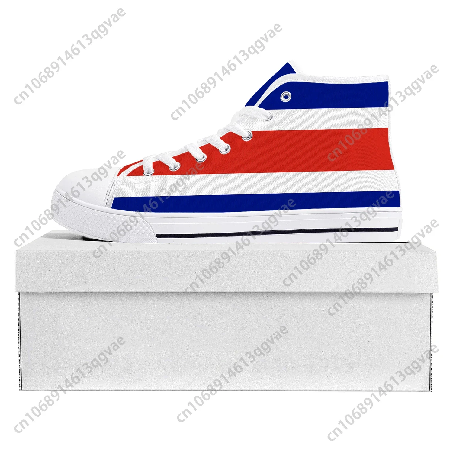 Costa Rican Flag High Top High Quality Sneakers Mens Womens Teenager Canvas Sneaker Costa Rica Casual Couple Shoes Custom Shoe