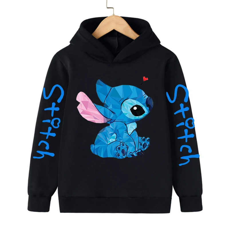 Ropa divertida Navidad Disney Stitch Sudadera con capucha niños dibujos animados chico niña niño Lilo y Stitch sudadera con capucha bebé Casual Top