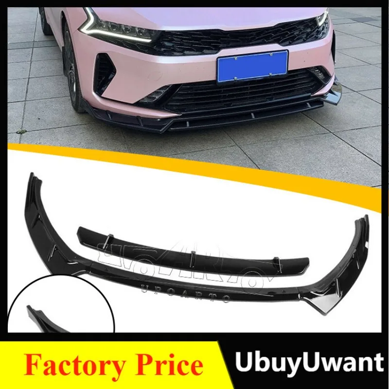 Professional Car Bumpers Factory Produce ABS Plastic 4 Pieces Front Splitter Bumper Lip Spoiler For Kia K5 2021+