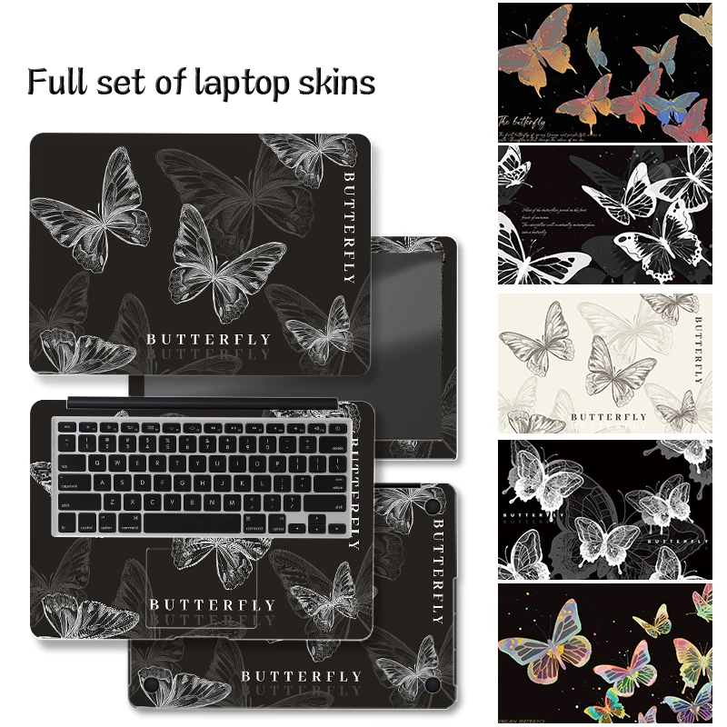 DIY Colorful Butterfly Cover Laptop Stickers Skins 13