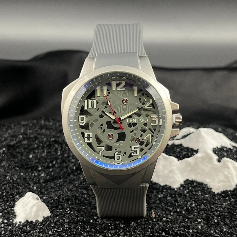 New Fashion Luxury Man Big Hollow Sports Silicone Watch Men Business Wrist Watches Male Clock Quartz Watches Reloj Hombre Gifts
