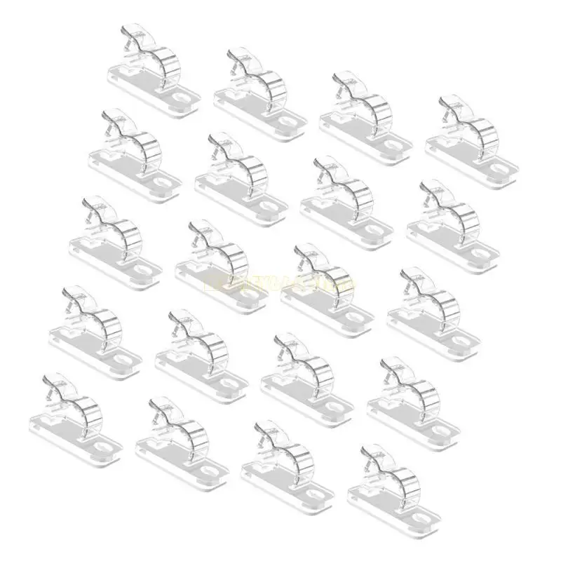 F62C 20Pieces Cable Clips With Strong Adhesive Cable Management Holder For Organized Wire Setups In Multiple Locations