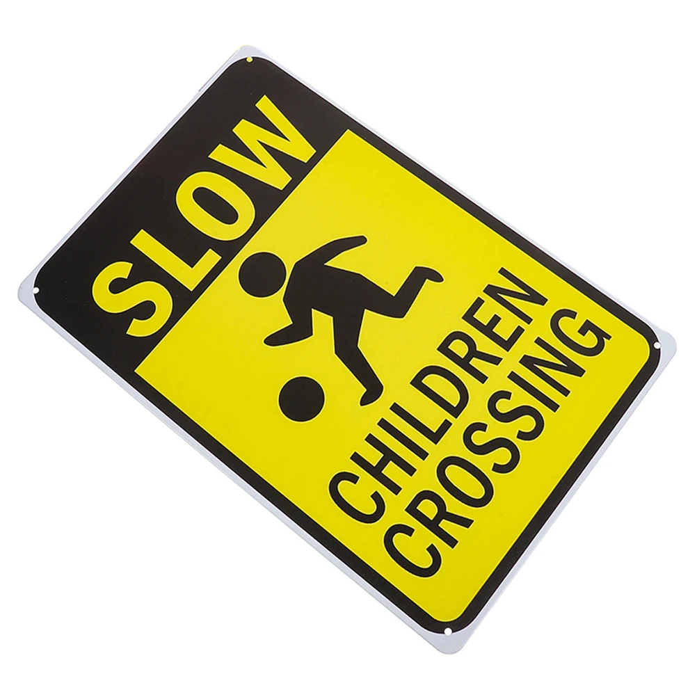 Slow down Signs for Neighborhoods Driveway Kids Iron Sheet Caution Crossing