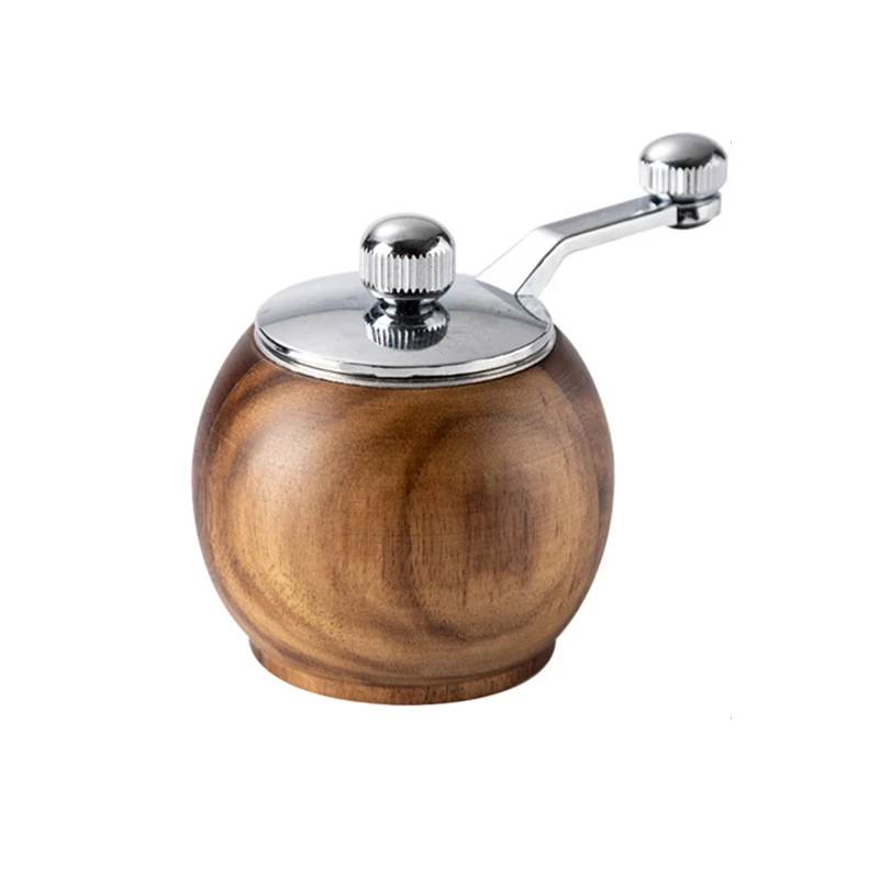 

Multi Functional Wooden Ball Manual Pepper Grinder For Black Pepper And Sea Salt, Suitable For Grinding Cooking Kitchen Tools