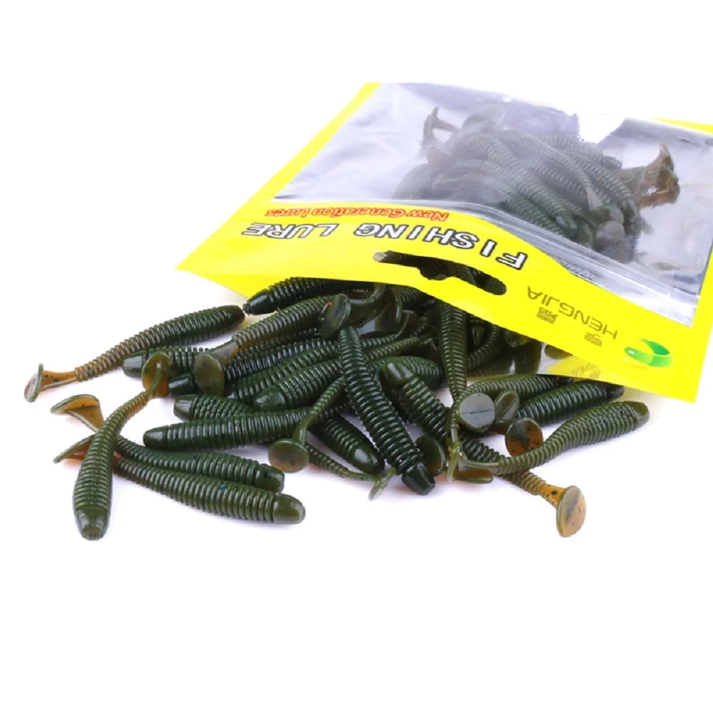 SeaKnight SO033 Soft Lure 5CM-0.6G 50PCS T tail soft bait Artificial Bait Fishing Lure 10 Color