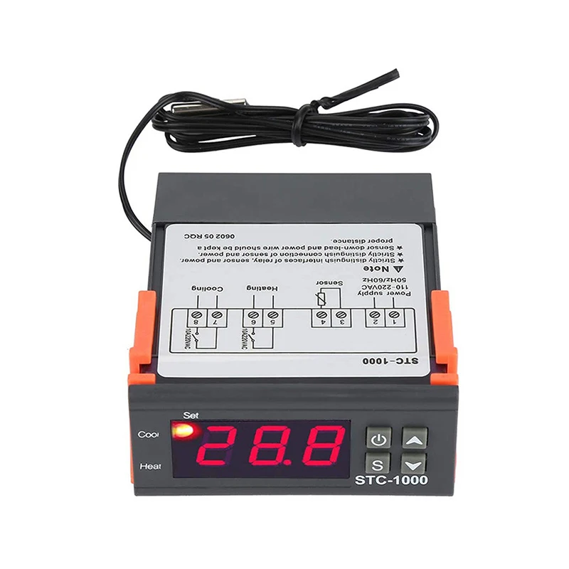 STC-1000 LED Digital Thermostat for Incubator Temperature Controller Thermoregulator Relay Heating Cooling DC12V 24V AC110-220V