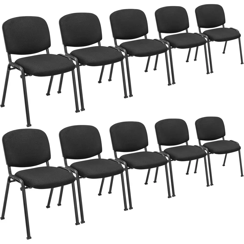 

Stackable Metal Framed Chairs with Padded Seats for Conference Rooms, Reception Areas, and Offices in Black