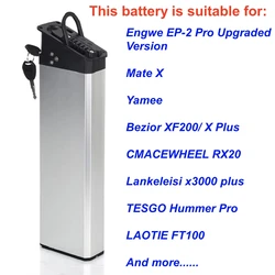 36V 10Ah Folding Ebike Lithium Battery Pack 18650 for RX20 1000W 750W 500W Lankeleisi x3000 Engwe C20 Pro Electric Bike DCH-009