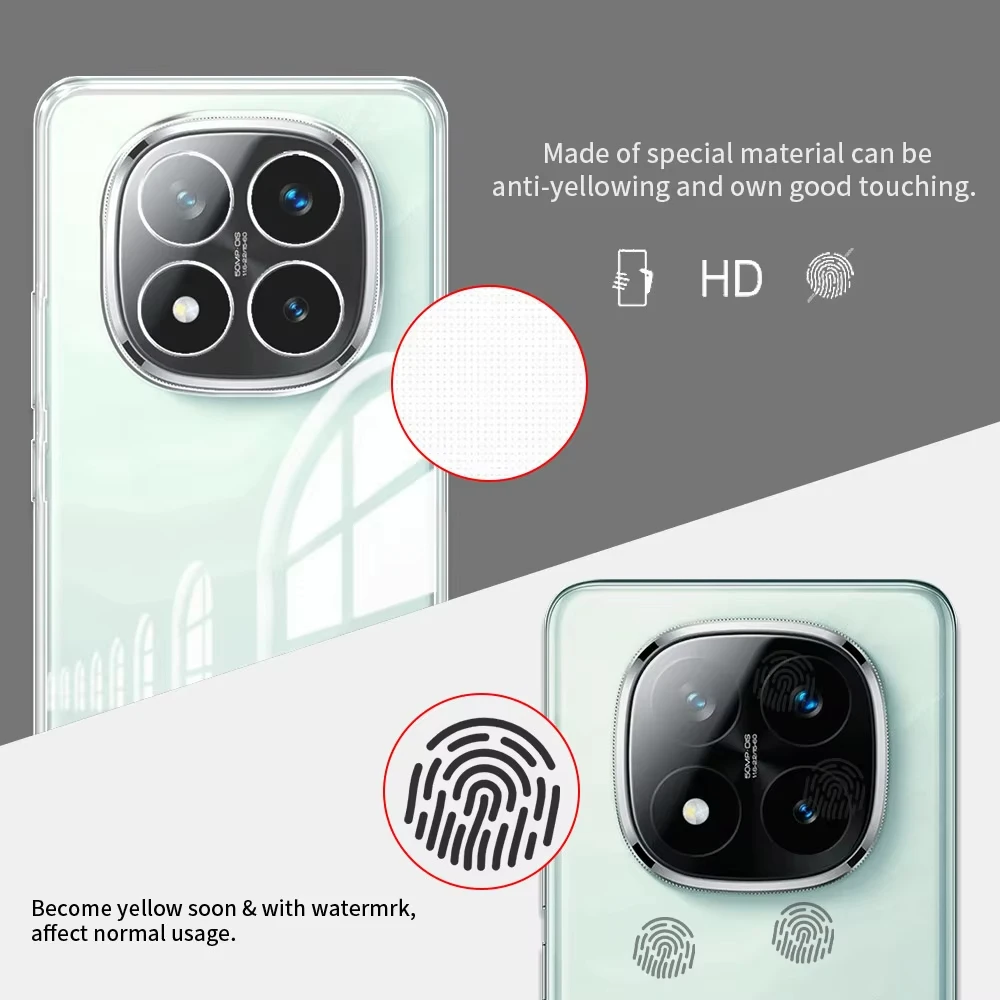 Transparente, stoßfeste Handyhülle für Xiaomi Redmi Note 14 13 12 11 10 9 8 7 Pro Plus 12C 13C 14C Vollständige Kameraschutzhülle