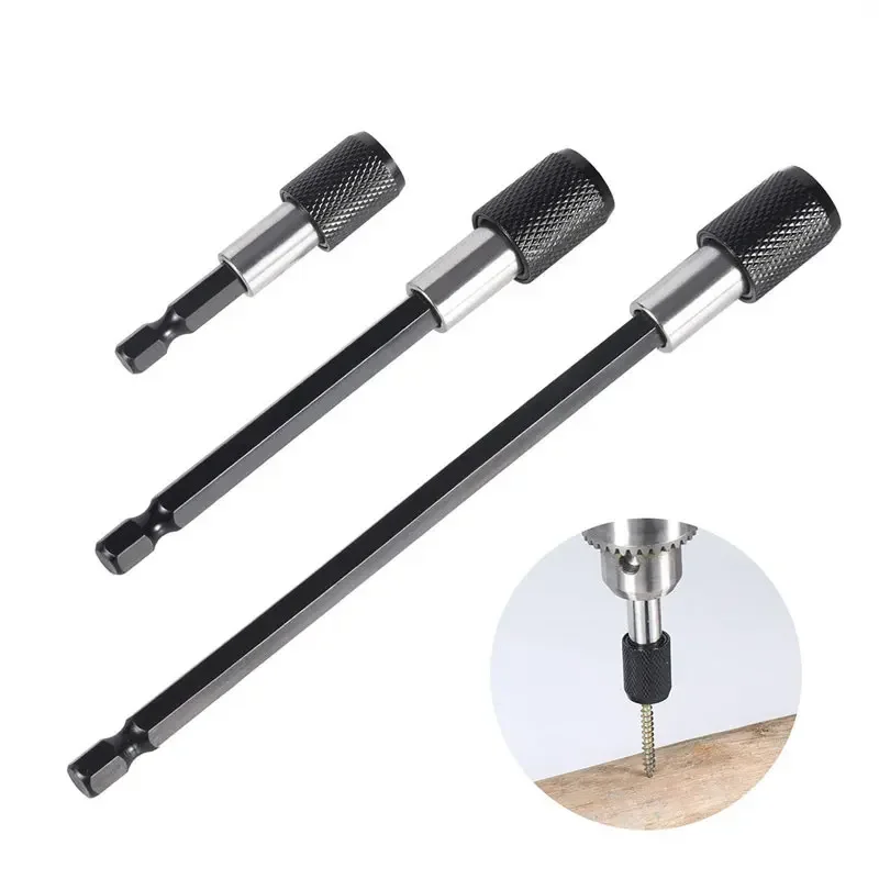 Adaptador de Haste Hexagonal de Suporte Magnético de Liberação Rápida Broca Elétrica Chave de Fenda Suporte de Extensão Barra Conjunto de Ferramentas Elétricas Soquete