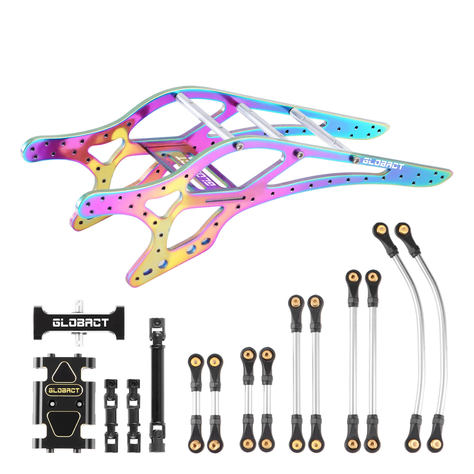 

GLOBACT Titanium Alloy SCX24 LCG Chassis Frame Metal Set for Axial SCX24 1/24 RC Crawler Upgrade Parts