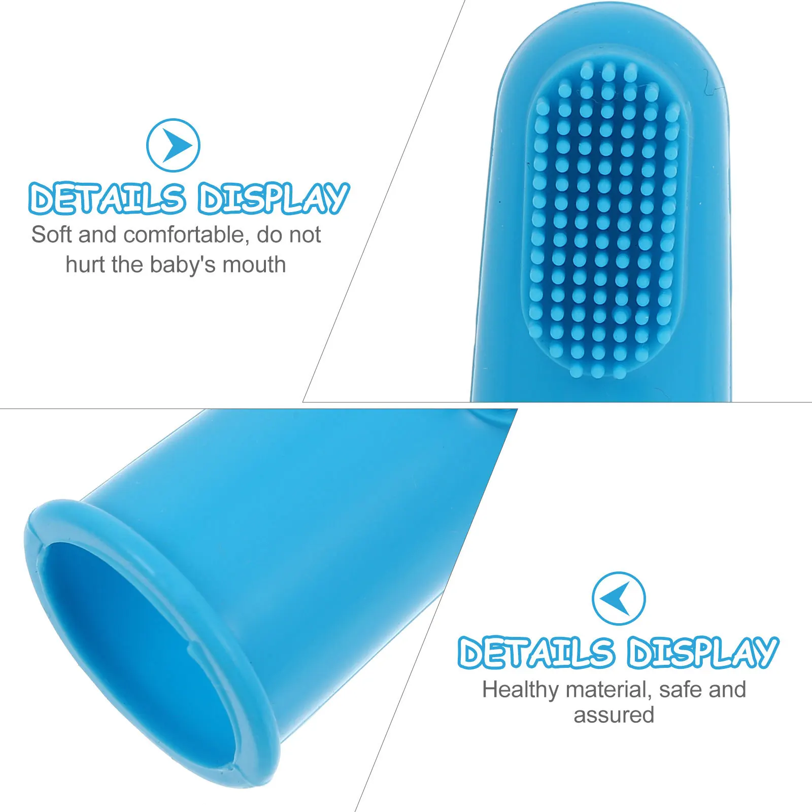 

4 шт., детская зубная щетка на палец, силиконовая щетка для ухода за полостью рта для малышей, удобная ручка, дорожная щетка на палец для детей, чистка зубов