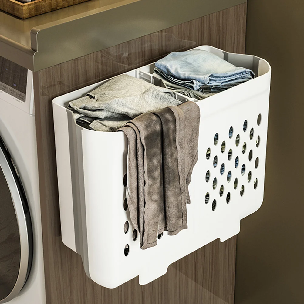 Litter Boxes Laundry Basket Wall Hanging Bathroom Hamper Dirty Clothes Container Trash Can Storage With Handles Slim Washing