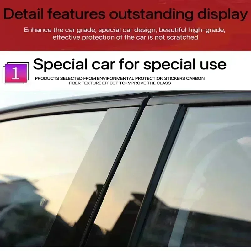 Car Central Middle Column PC Window Trims Decoration B C Pillar Strip for Porsche Panamera 2010- 2016 2017 2018 2019 2020 2021