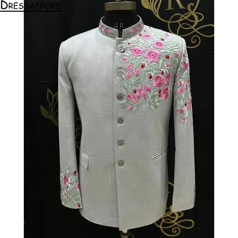 Costumes de mariage brodés pour hommes, smokings de marié, blazers QueProm, magnifique ensemble 2 pièces, Terno Mascul37abaissé à