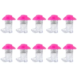 10pcs Mini Western Cowboy Hats 1oz Miniature Cowboy Boot Shot Glasses Bachelorette Cowboy Party Decoration Supplies