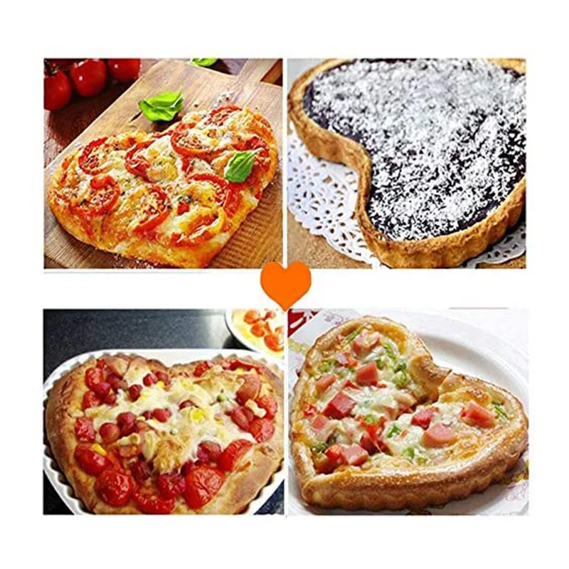 8 Pak panci Tart Mini 4.5 inci dengan panci Quiche bawah yang dapat dilepas antilengket panci Quiche Pie berbentuk hati