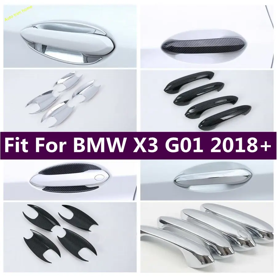 

ABS Chrome Outside Door Pull Doorknob Handle Bowl Clasing Catch Cap Cover Trim Fit For BMW X3 G01 2018 - 2023 Car Accessories