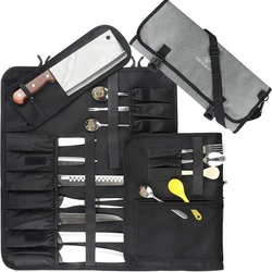 Chef Knife Roll Bag Kitchen Meat Cleaver Slicing Utensils Storage Pocket Camping Hunting Nakiri Japanese Knives Carry Case