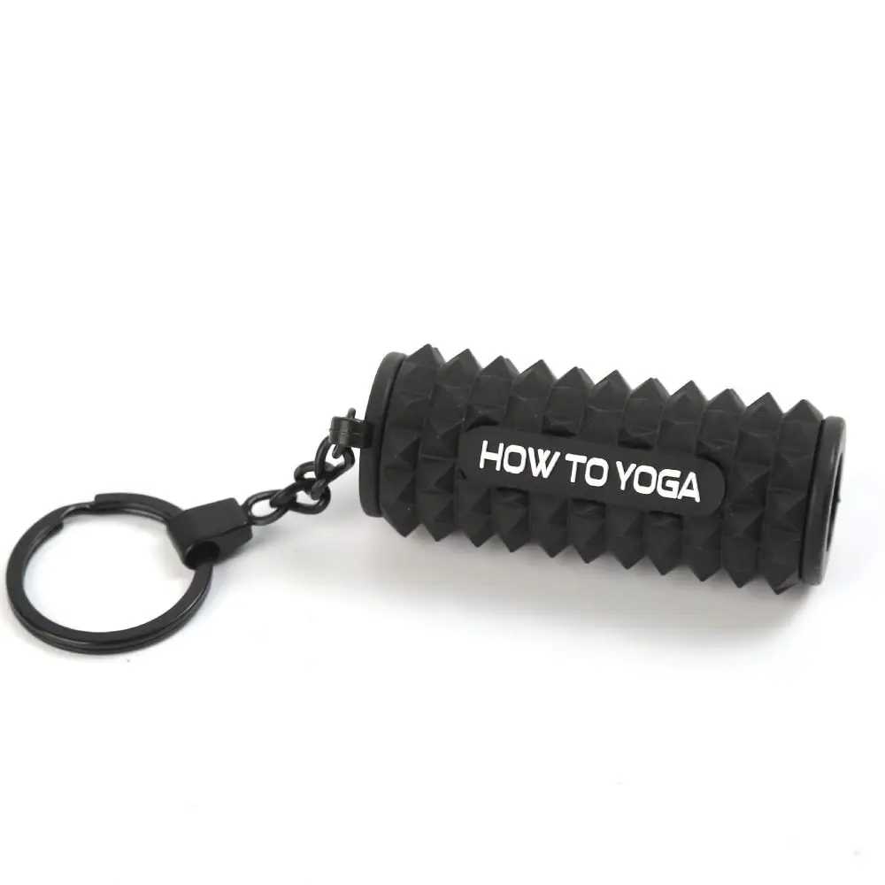 Finger Massage Mini Foam Roller Keyring Silicone Muscle Relaxation Foam Roller Shaped Keichain Sports Style Creative