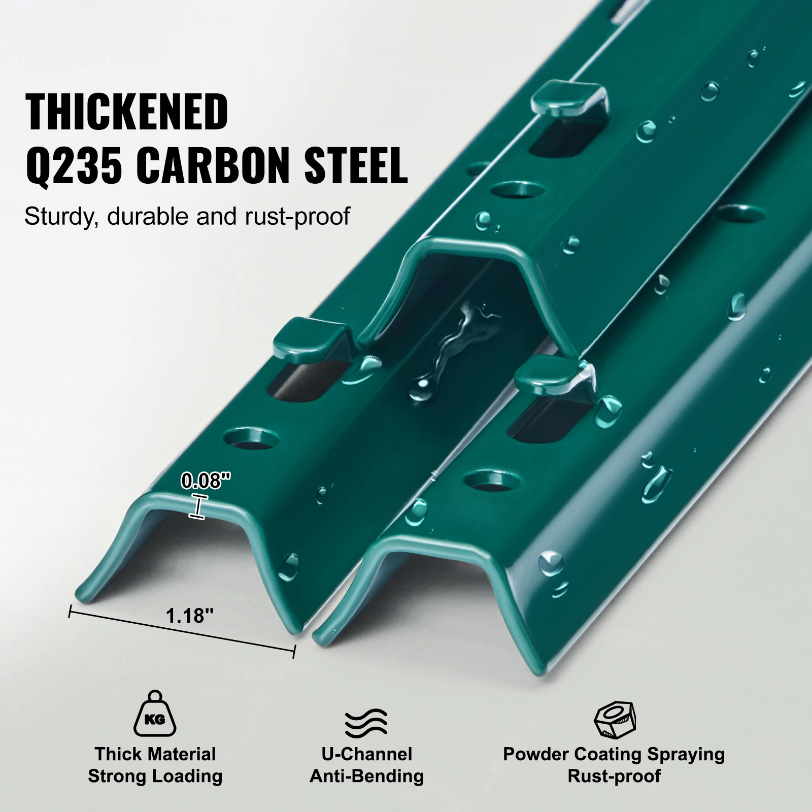 SucceBuy سياج آخر T-Post الثقيلة سياج معدني آخر قوي الصلب سياج حصص لحديقة ساحة الحديقة المزارع سياج الأسلاك الخارجية #2