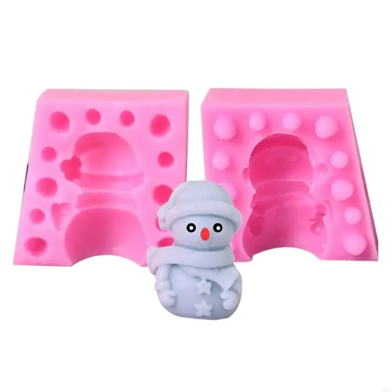 N5KC Christmas Snowman Shaped Silicone Molds for Candle, Soap, Christmas Decoration