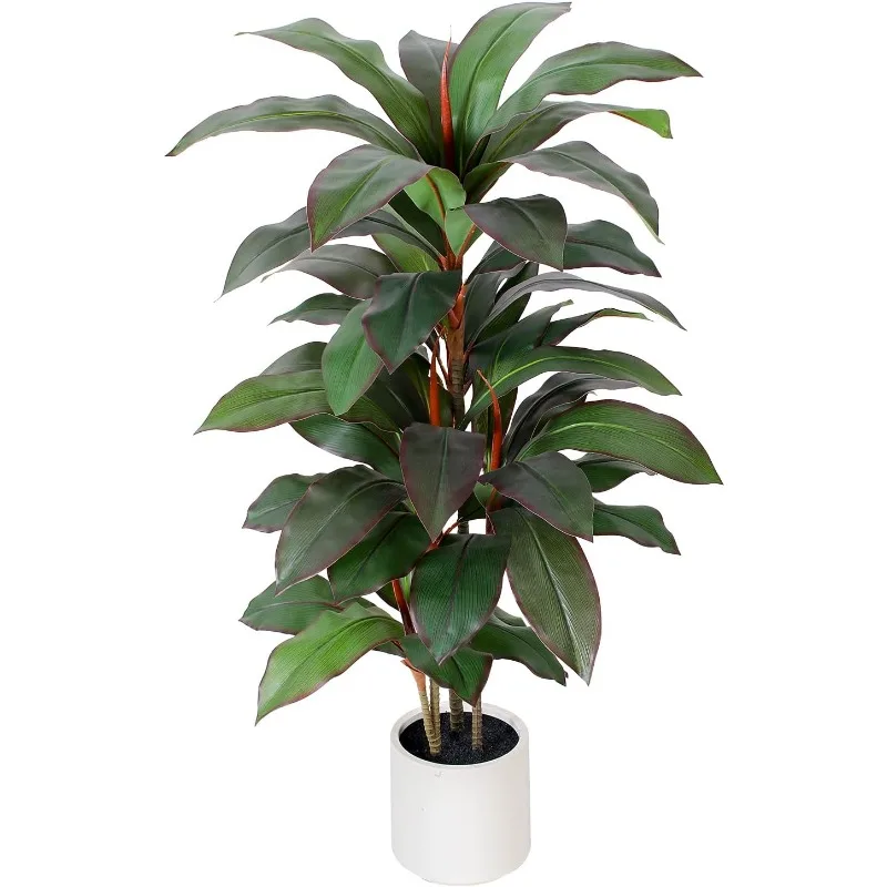 

Artificial Dracaena Plant Indoor 4 FT, Fake Tree with White Planter, Faux Yucca Silk Floor Plants Indoor, Artificial Trees for