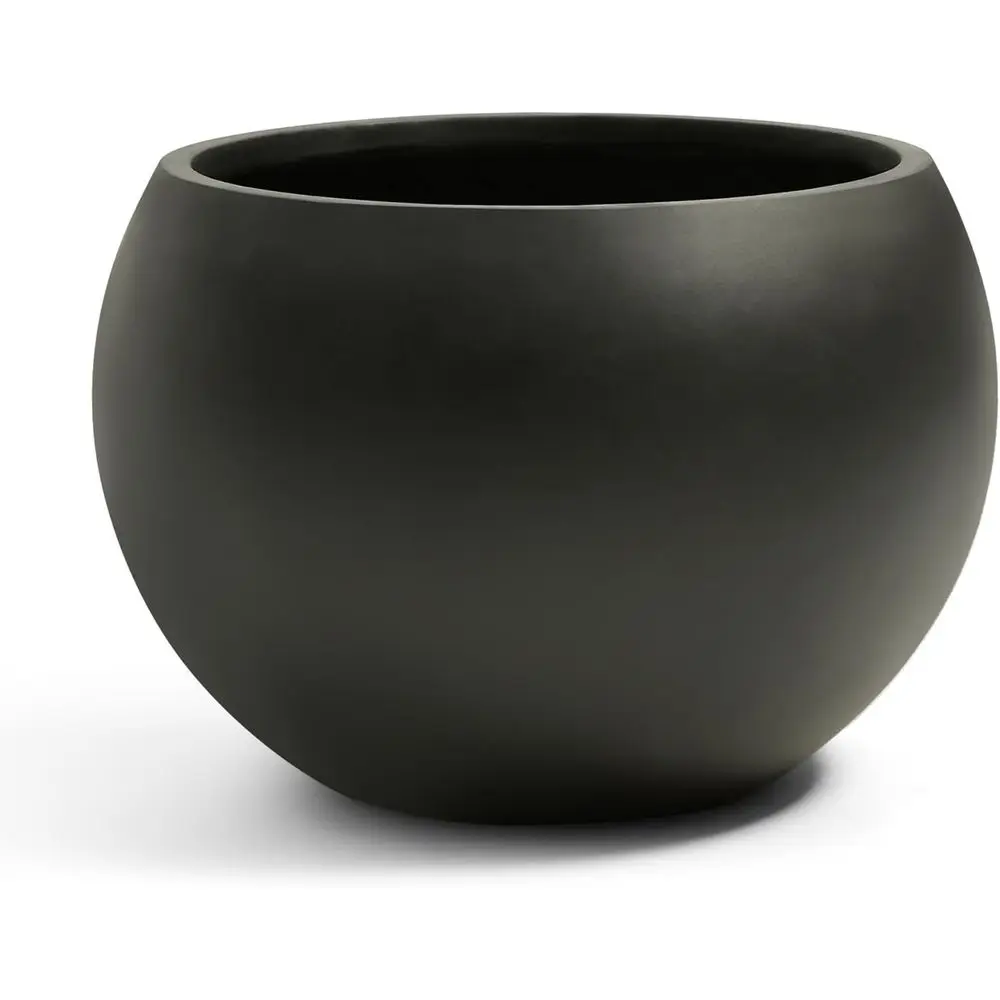 

Кашпо из сферического волокна, черный большой цветочный горшок диаметром 19,3 дюйма с дренажным отверстием и силиконовой заглушкой, круглый контейнер для растений для дома