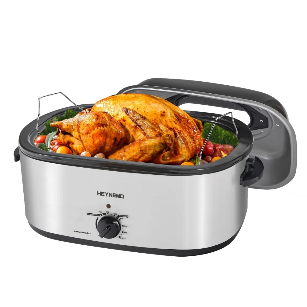 

New Roaster Oven 26 Quart with Self-Basting Lid, Turkey Roaster Oven with Removable Pan and Rack, Adjustable Temperature Control