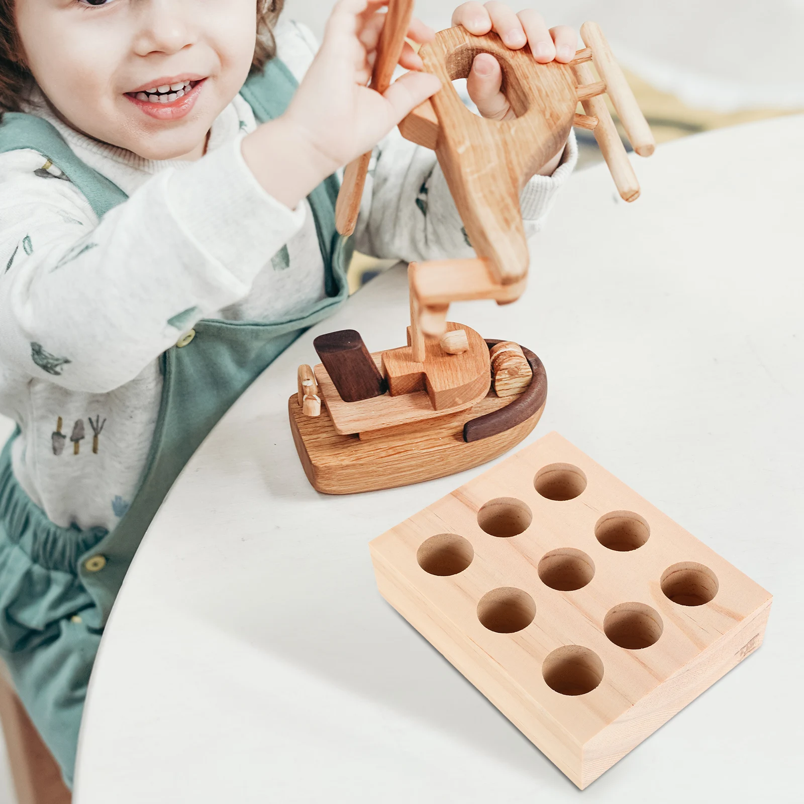 

9-Hole Insect Pin Holder Wooden Specimen Display Base Multi-Purpose Pinning Organizer Storage Box For Diy Collection Science