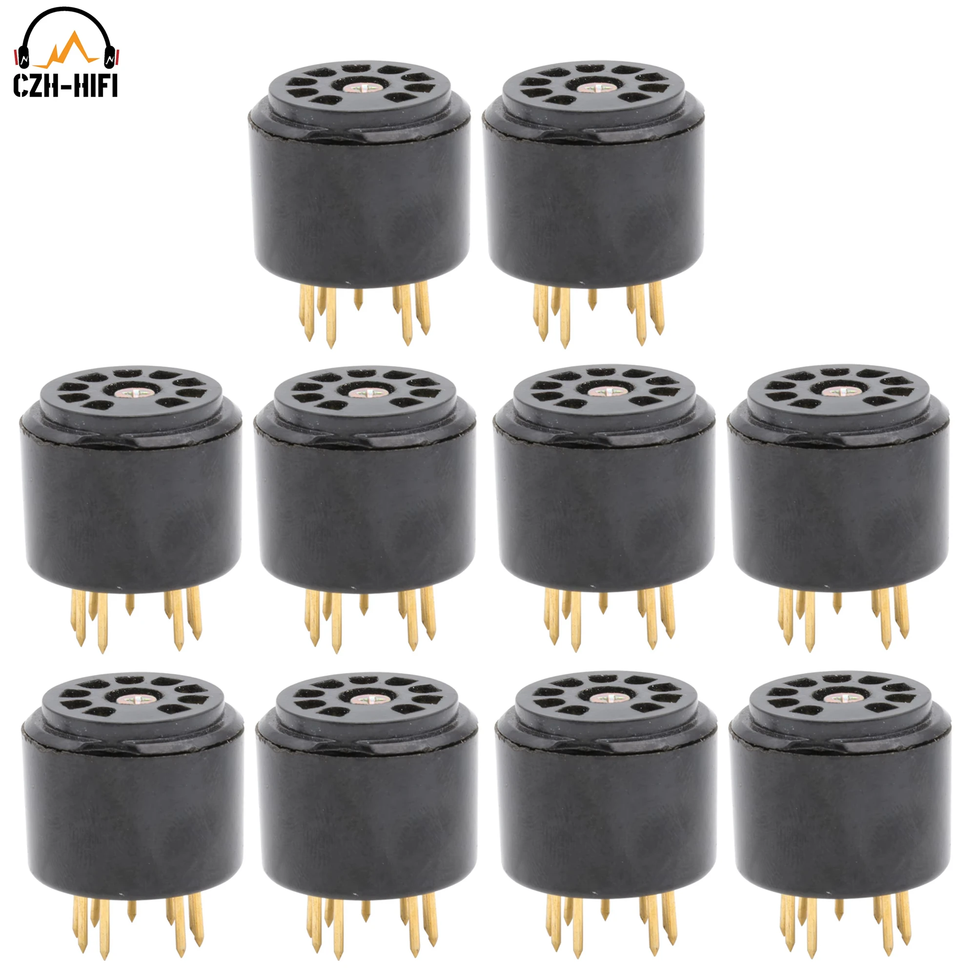 10pcs 9PIN BAKELITE TUBE SOCKET TESTING SAVER for 12AX7 EL84 5670 6DJ8 12AU7 12AT7 6922 Vintage Audio Amplifier HiFi DIY