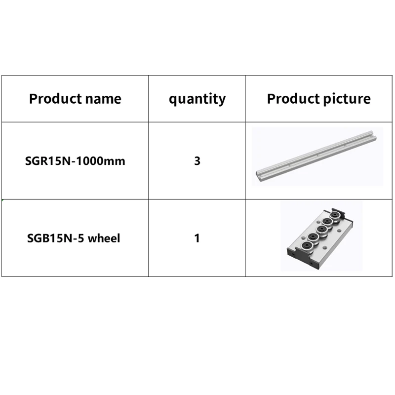 

Колесо SGB15N-5, 1 шт., 3 шт., направляющая. Длина: 1000 мм.