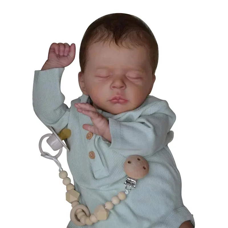 48cm 19 pollici Jude realistico Reborn Baby Doll Sleepy Soft Body Handmade 3d Skin con venature facciali bambola d'arte da collezione