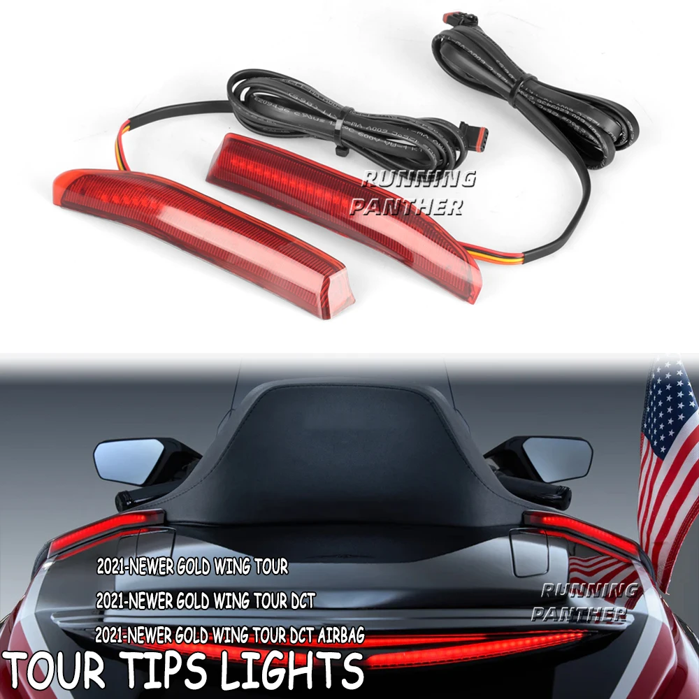 

For Honda Goldwing Gold Wing GL1800 Tour DCT Airbag 2021-2023 Motorcycle Top Box Trunk Tour Tips Side LED Decorative Light Lamp