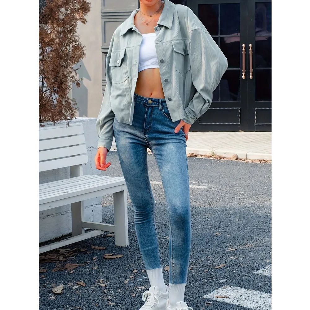 플러스 사이즈 여성 셔츠 패션 코듀로이 재킷 여성용 부드럽고 따뜻한 캐주얼 아우터 가벼운 가을 및 겨울 작업복 코트