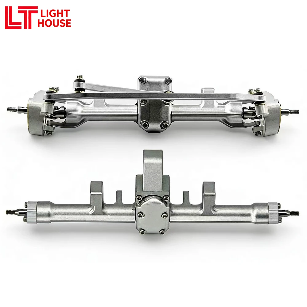 

LIGHTHOUSE 11 Ultimate Axle with Brass Tungsten SteelSteering Knuckles +11mm Counterweight Front and RearAxle for SCX24 RC cars