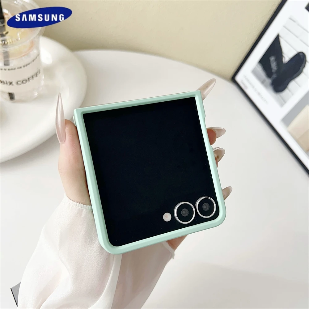الأصلي السائل سيليكون حافظة هاتف الكمبيوتر سامسونج غالاكسي Z Flip 7 6 5 4 3 5G ماتي الجلد للصدمات كاندي الألوان غطاء ناعم Z Flip7 #3