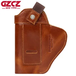 GZCZ Genuine Leather Universal Gun Cover Outdoor Tactical Leather Pistol  Holster Holster Hunting Universal Leather Case