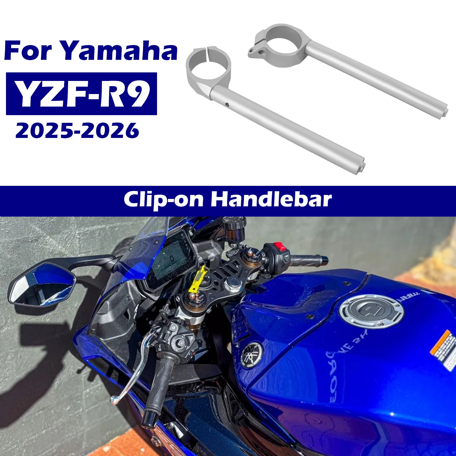 Motorcycle Handlebar Adjustable Racing Separate Handlebar Clip-Ons Fork Handle Bars Clip ons For YAMAHA YZF-R9 YZF R9 2025-2026