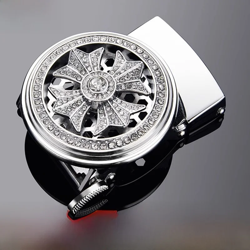 Business Automatic Alloy Belt Buckle Anti-Oxidation Rotating Head Single Sale 35 Adjustable Men's Fashion Accessory