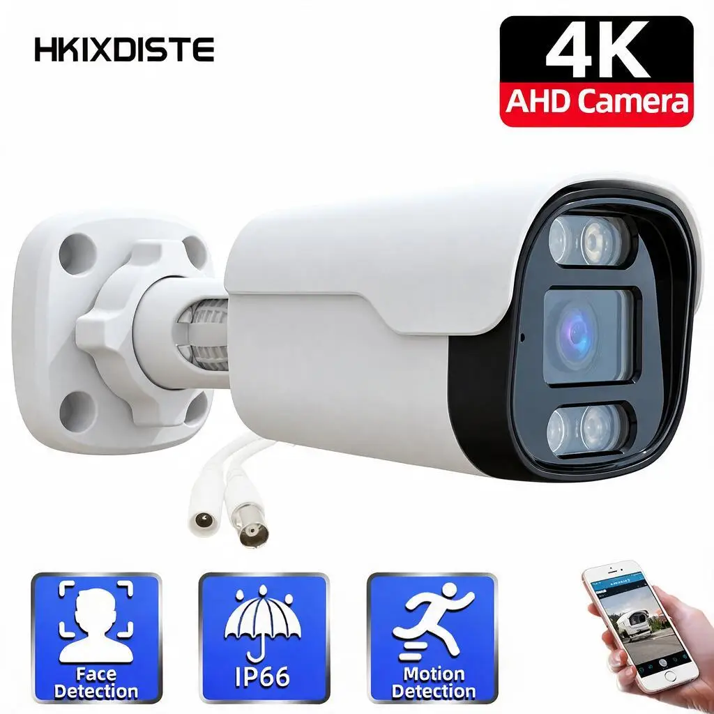 屋外監視カメラ4kアナログhdビデオ監視カメラ顔認識cctvbnc-8mp-h265-xmeye監視カメラ5mp